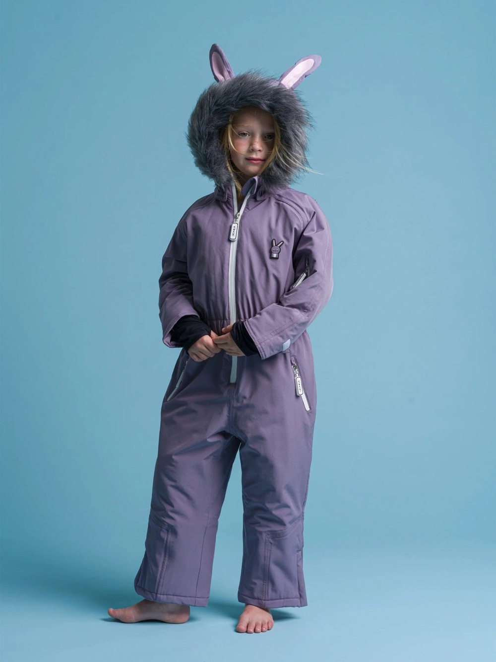 ROARSOME Girls Hop The Bunny Snowsuit in Purple